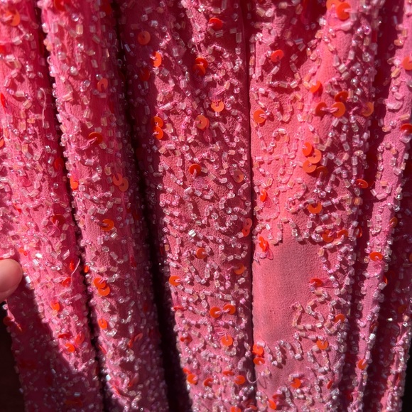 Vintage Davids bridal beaded pink gown - Picture 9 of 9